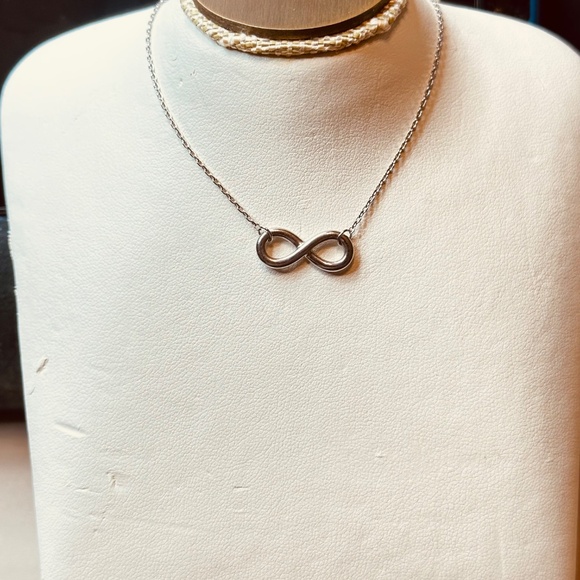 925 Sterling Silver Infinity Symbol Sliding Chain Dainty Spring Ring Clasp NWOT - Picture 3 of 13